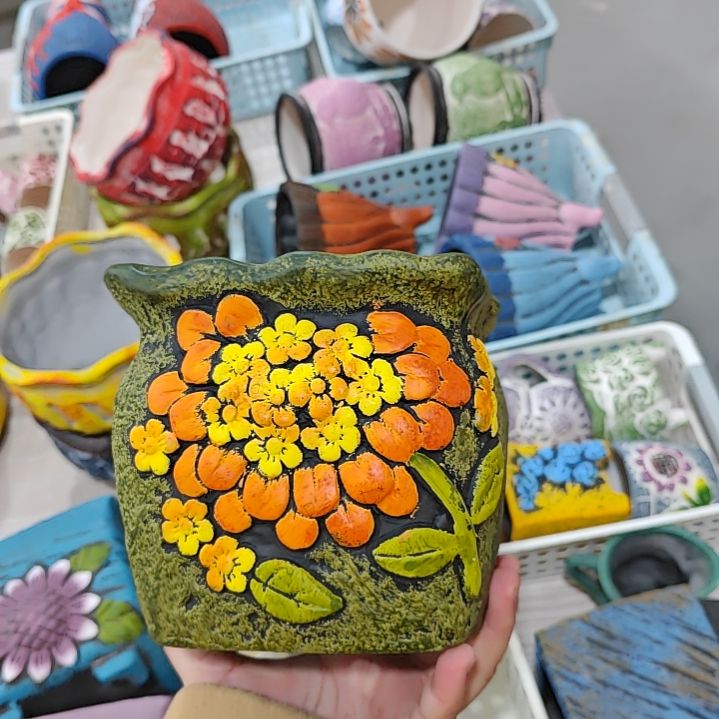 红陶吸水透气的白陶花盆凑满12发货