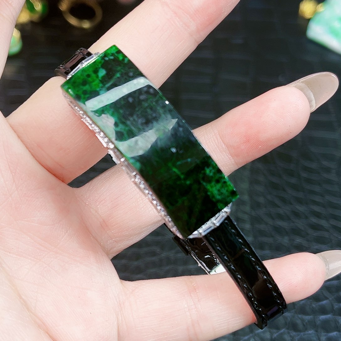 翡翠颈饰银S925镶嵌手链