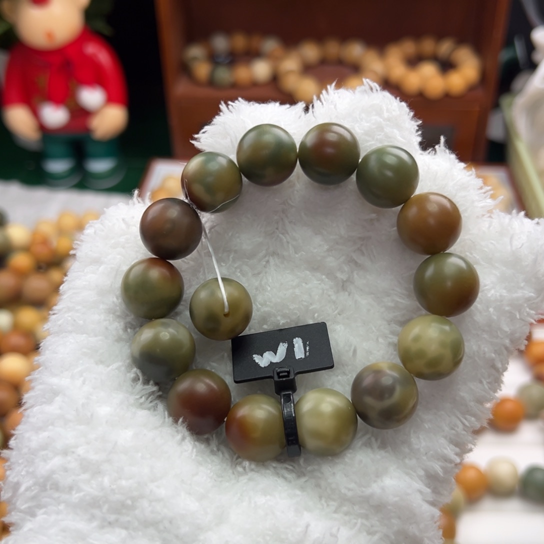 菩提根/象牙果手串卡15.5圆珠干磨微瑕1