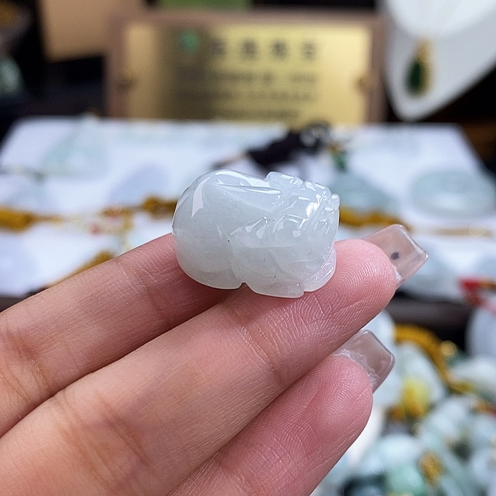 翡翠未镶嵌颈饰4534
