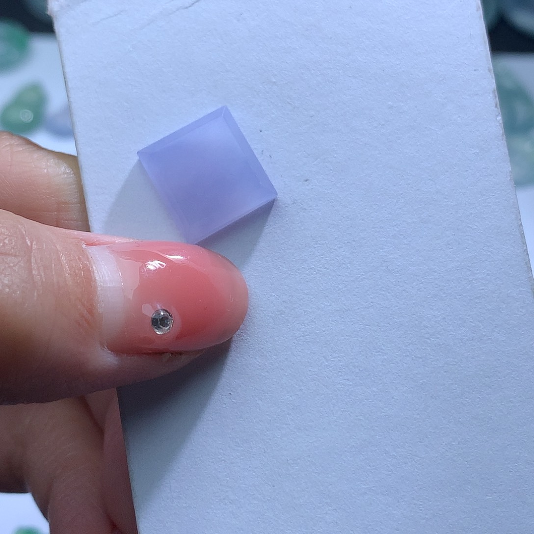 翡翠裸石翡翠高冰紫色翡翠