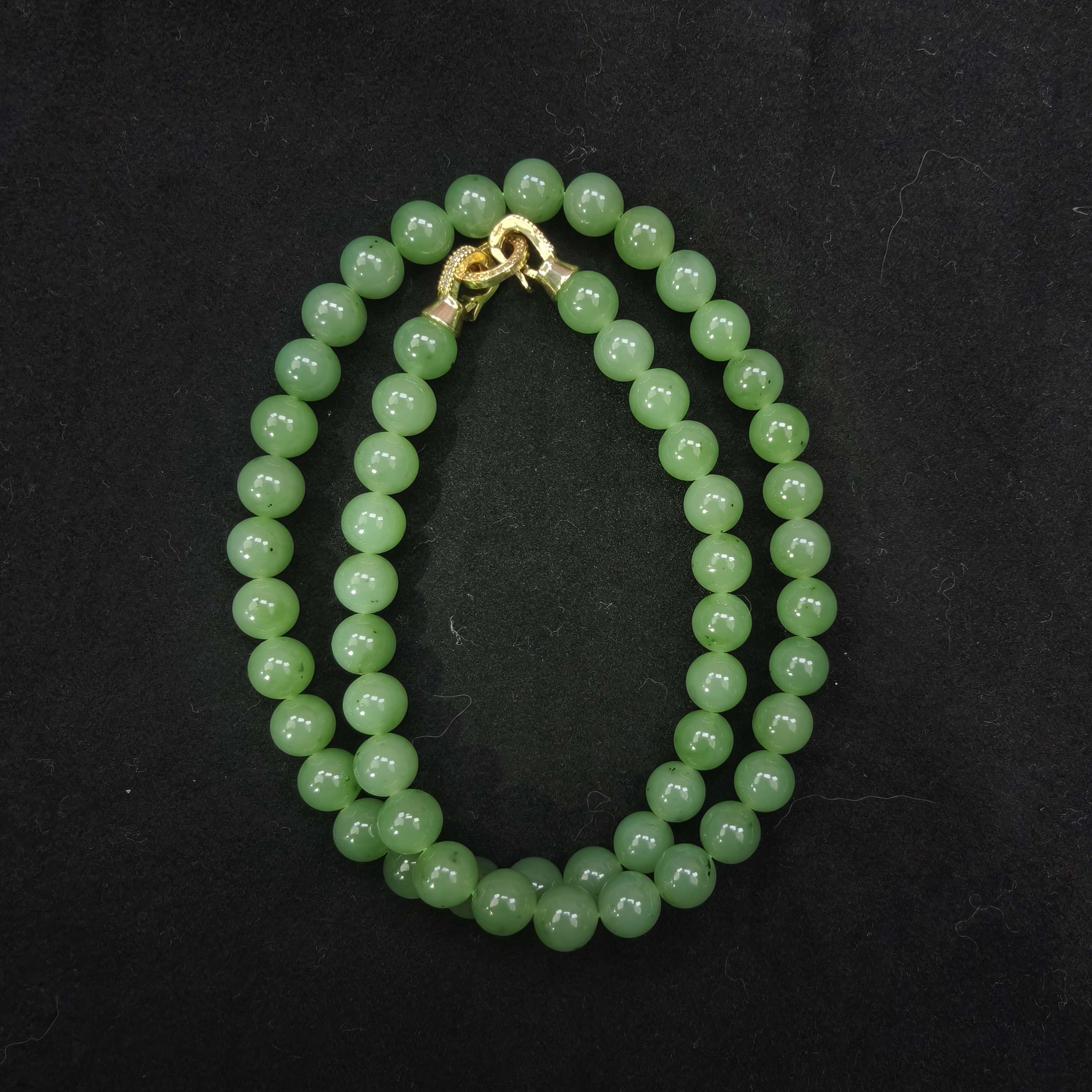 【金汐】和田玉猕猴桃碧玉项链卡8mm多样性发货苹果绿女款长链妈妈
