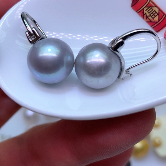 淡水珍珠耳饰银S925镶嵌