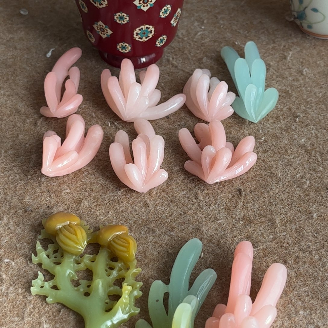 蓝***路印石昌化石管状杉湖水母