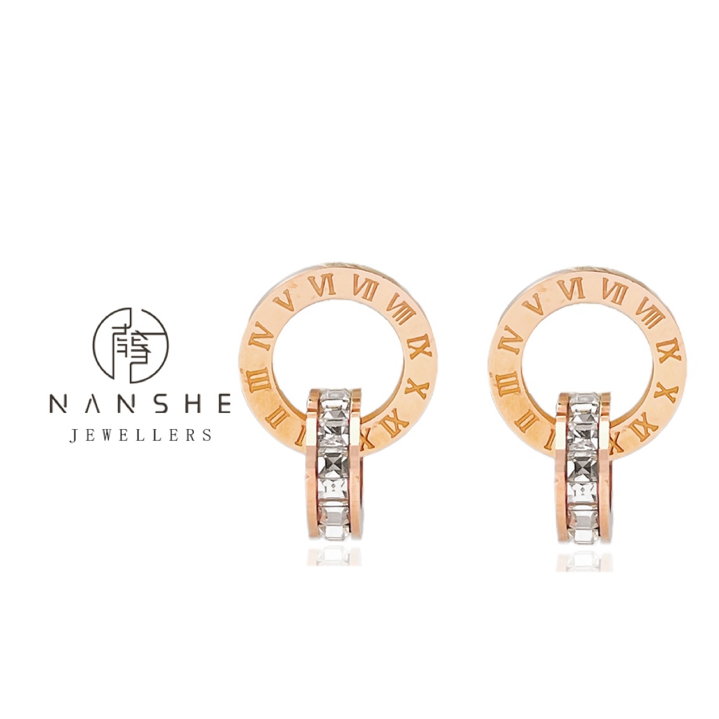 NANSHE/南奢 环环相扣耳环时尚小众简约 L13