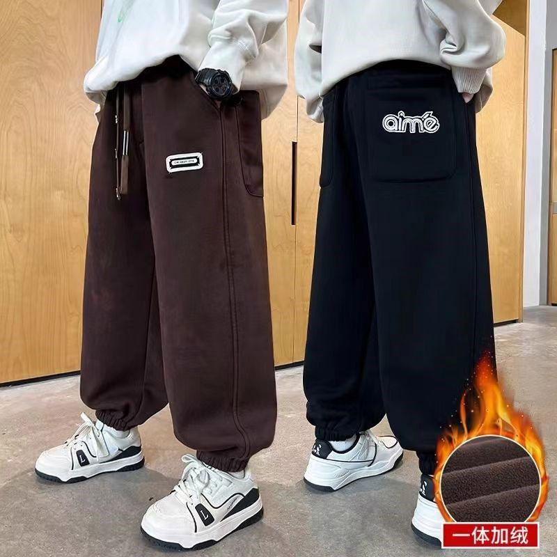 男童裤子春秋款束脚裤秋冬一体绒加绒加厚休闲裤灯芯绒儿童长卫裤