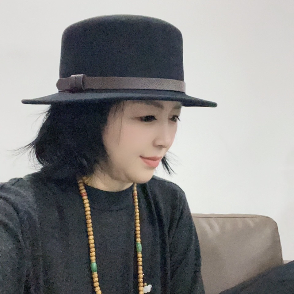 礼帽复古设计师牛仔帽子平顶爵士帽钟形遮阳宽檐秋冬