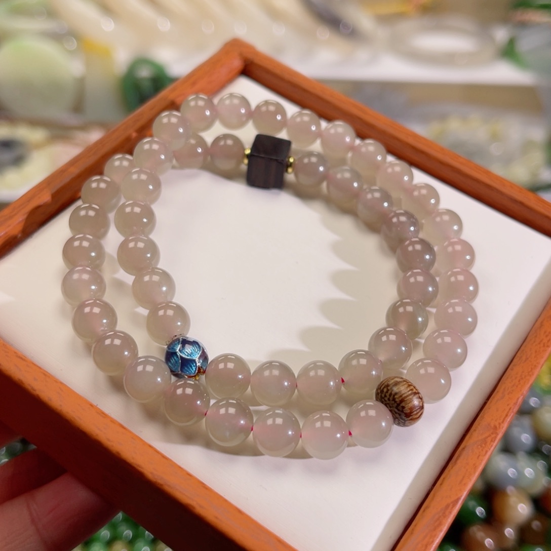 和田玉手链未镶嵌冰雪花卡8