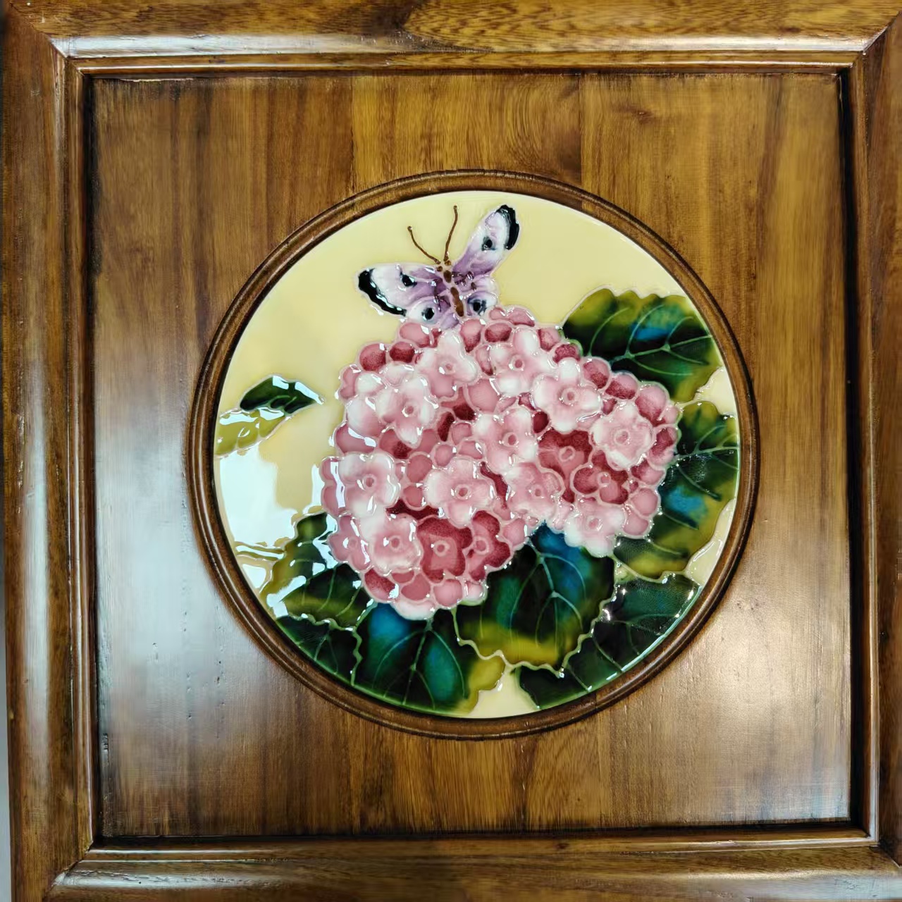 鲁班旋转四格手工收纳盒防水陶瓷防烫瓷板画老榆木储物瓷器直播