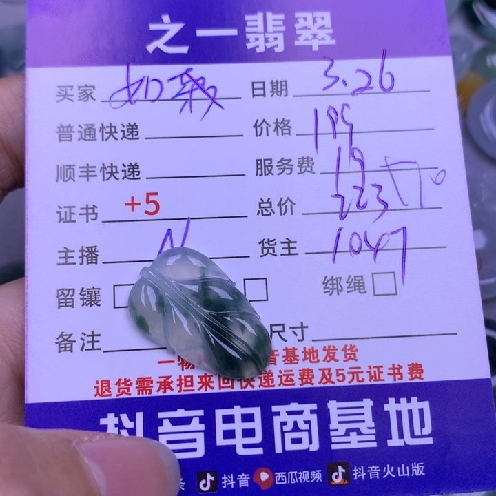 翡翠未镶嵌颈饰如*D