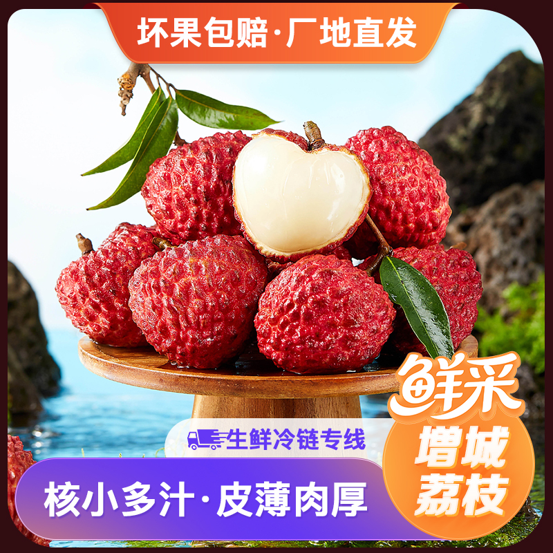 尝鲜价【广东专线今天拍  明天到】增城荔枝妃子笑现采现发香甜多汁