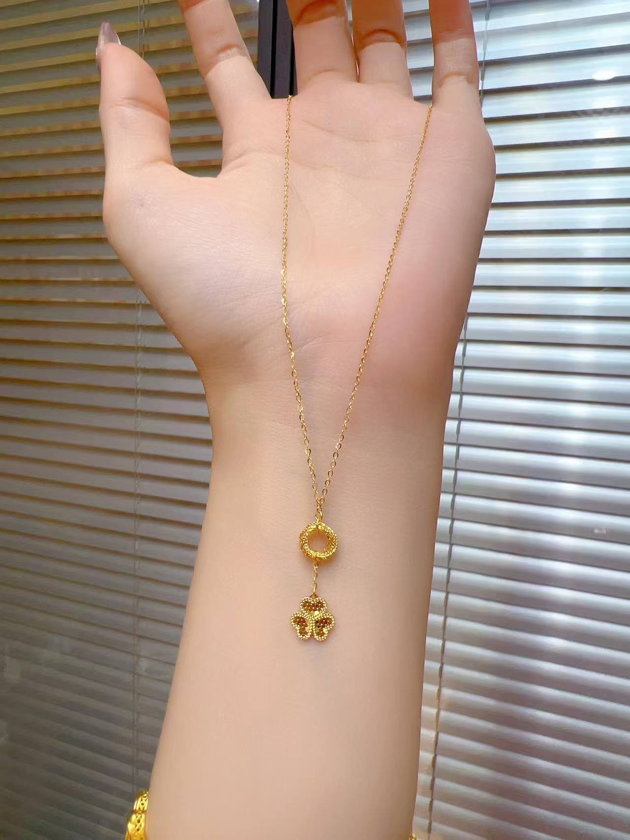 【点点专属】足金999 莫比四花套链真金足金纯黄金（多退少补）