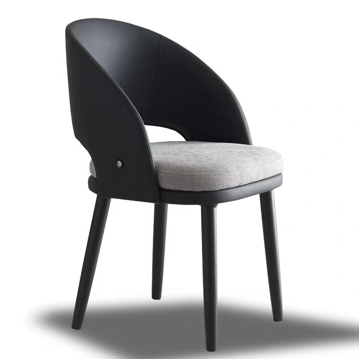 轻奢极简餐椅家用餐厅舒适简约现代靠背皮质椅设计师新款轻奢餐椅