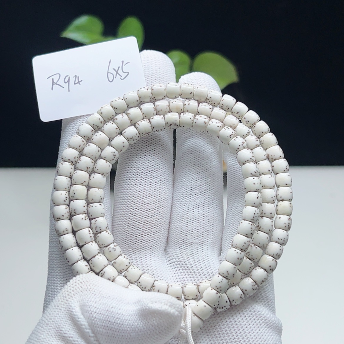 R94原生态6×5直切无月大留白一物一图星月菩提108手串