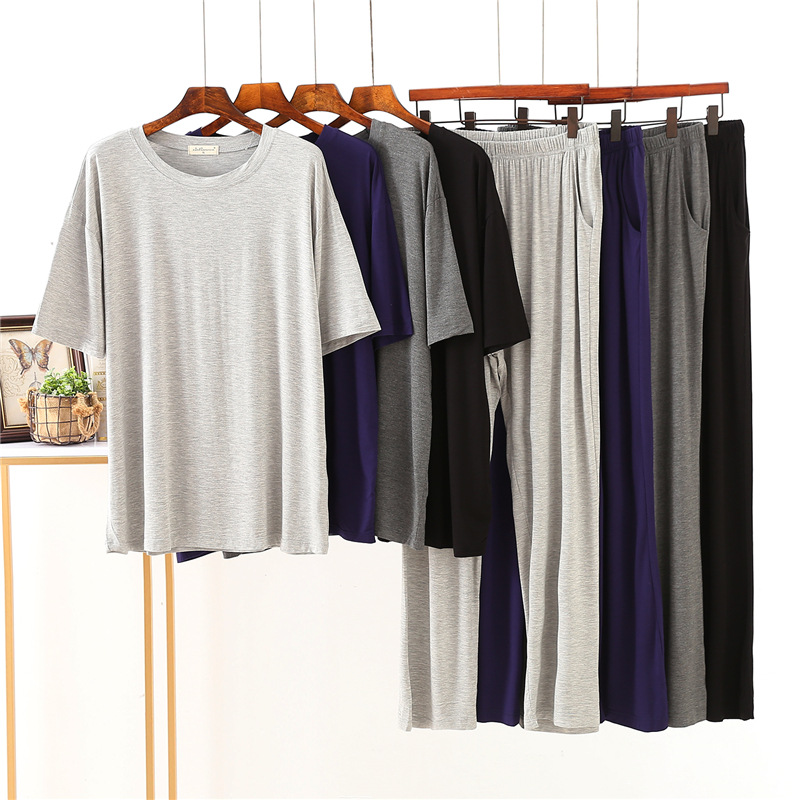 睡衣男士春款莫代尔棉长袖家居服男款春款春季秋季夏天薄款套装潮