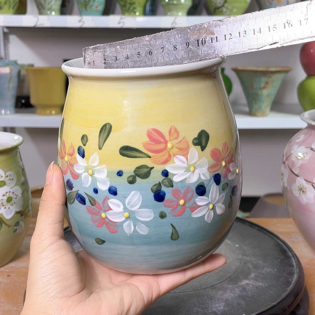 景德镇陶瓷花盆口11高17