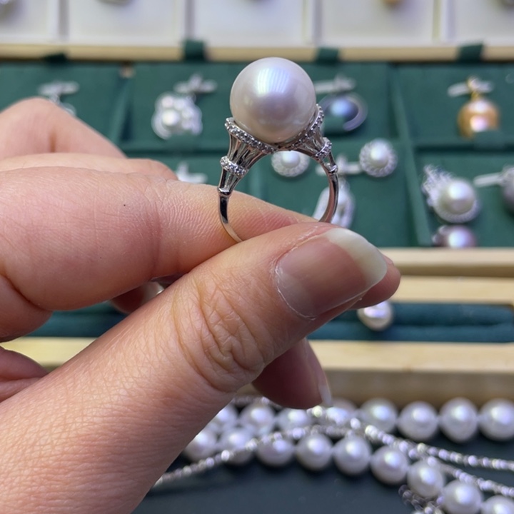 淡水珍珠戒指银S925镶嵌