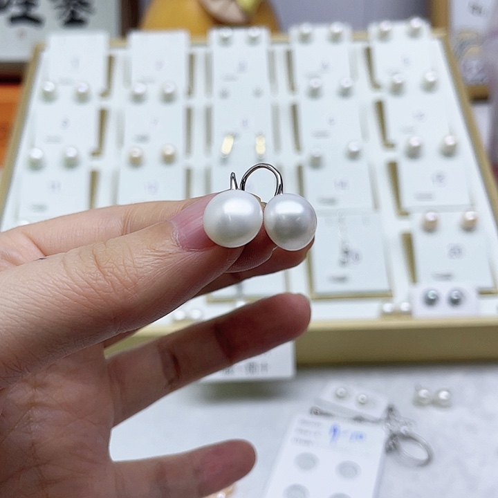 淡水珍珠耳饰银S925镶嵌S***王