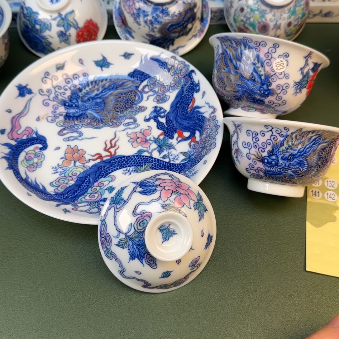 彦祖纯手工手绘茶具天外来物三件套