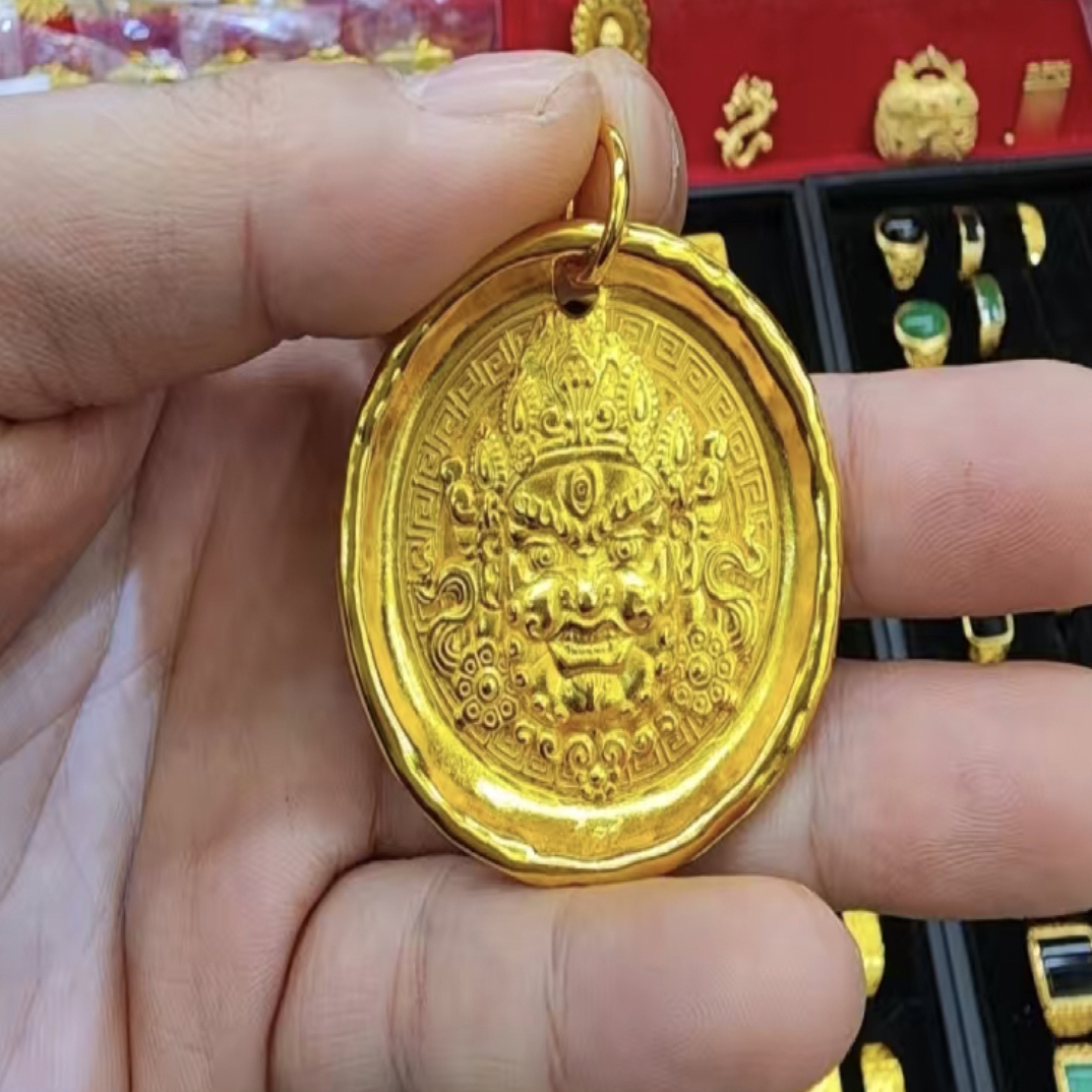 合金吊坠 大号黄财神吊坠