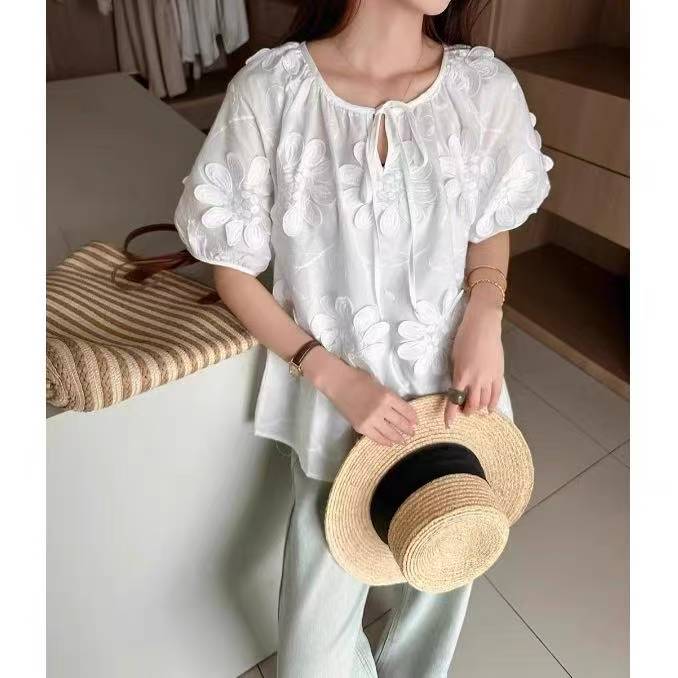 时尚花瓣圆领小衫ZBS33278衣长62（卡码往小拍）