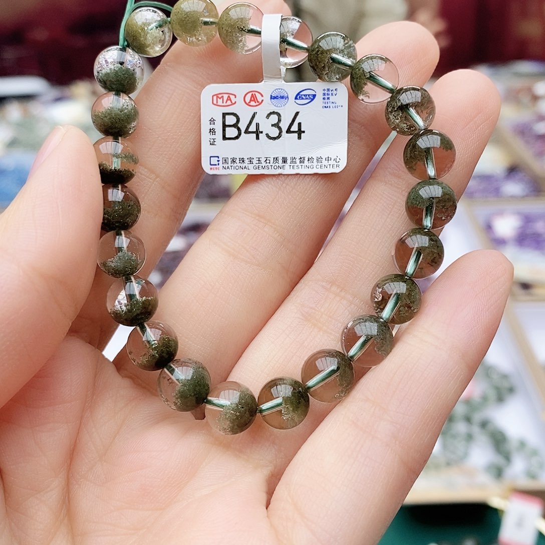 水晶手链未镶嵌B434绿幽灵