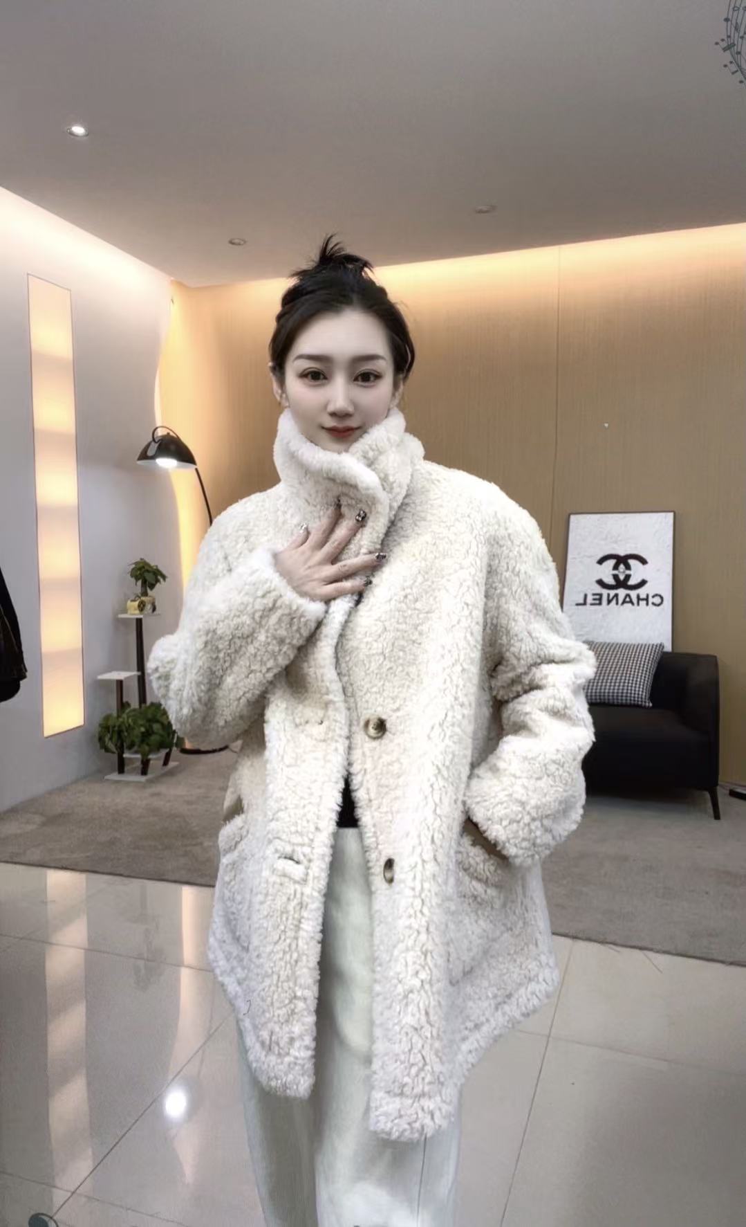 【Mo Studio】100％羊毛两面穿女士高级显瘦极简风冬季外套 791