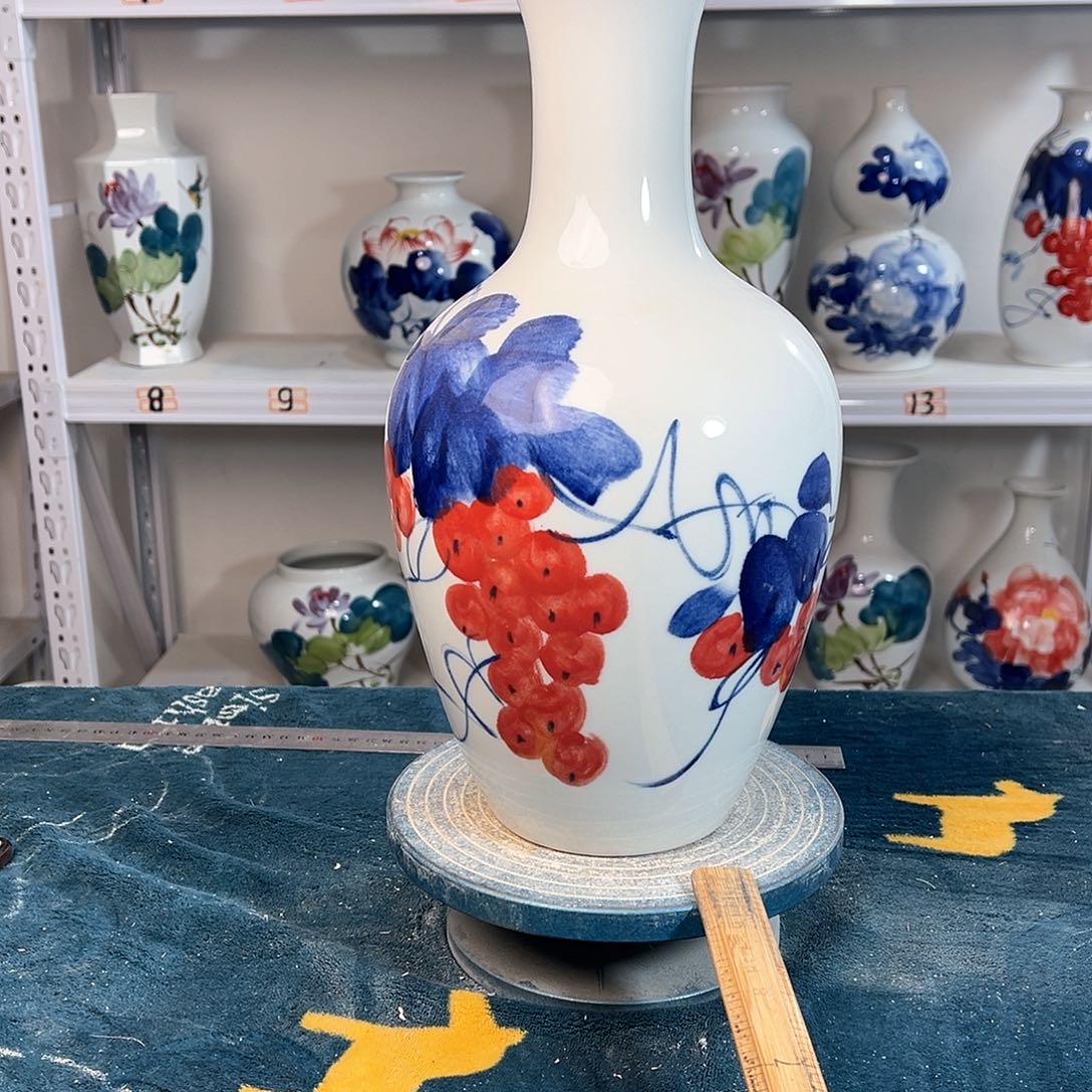 摆件景德镇陶瓷棒红浦