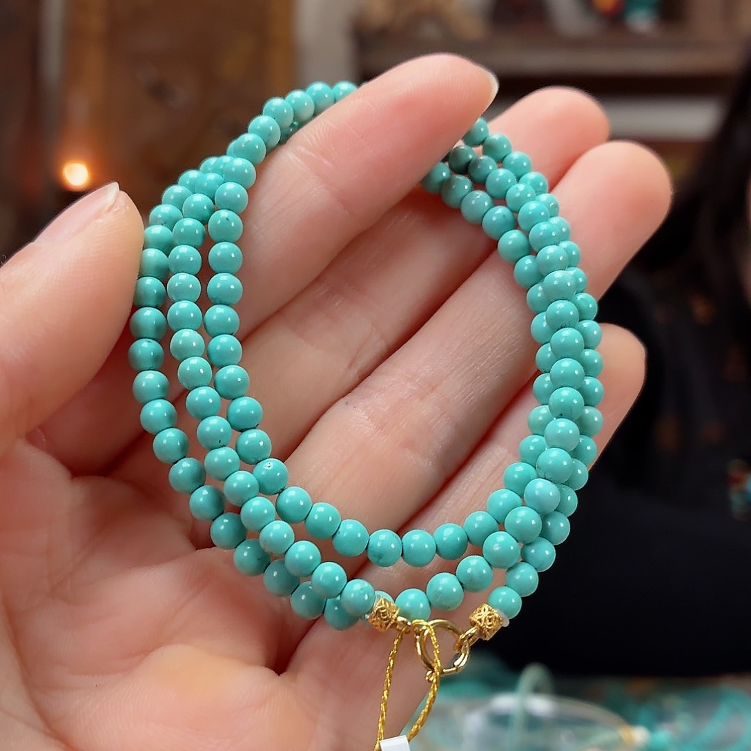 18K金镶嵌绿松石珠宝奇石