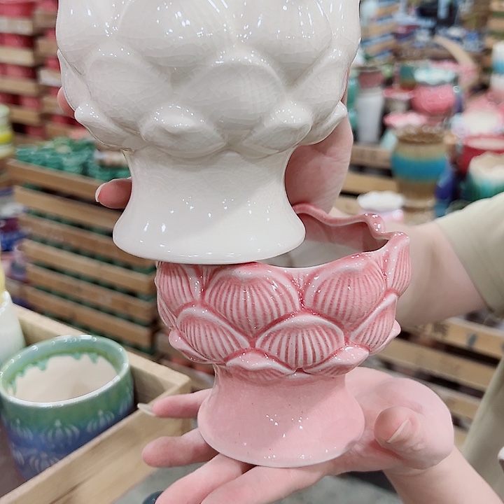 有孔.凑满10元发货多肉陶瓷花盆！