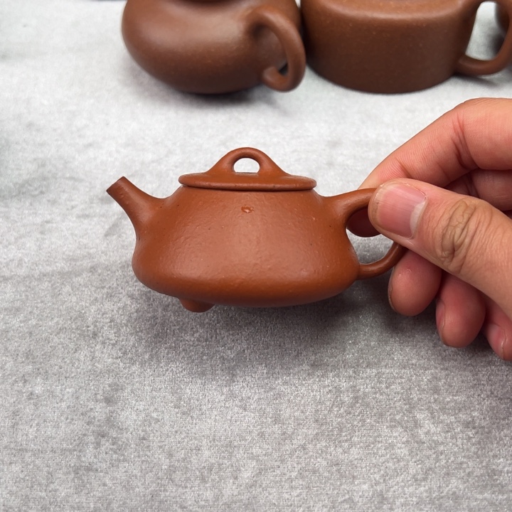 紫砂茶壶生砂朱泥平盖石瓢80cc
