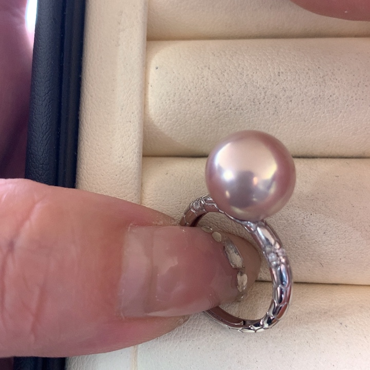 银S925镶嵌戒指淡水珍珠