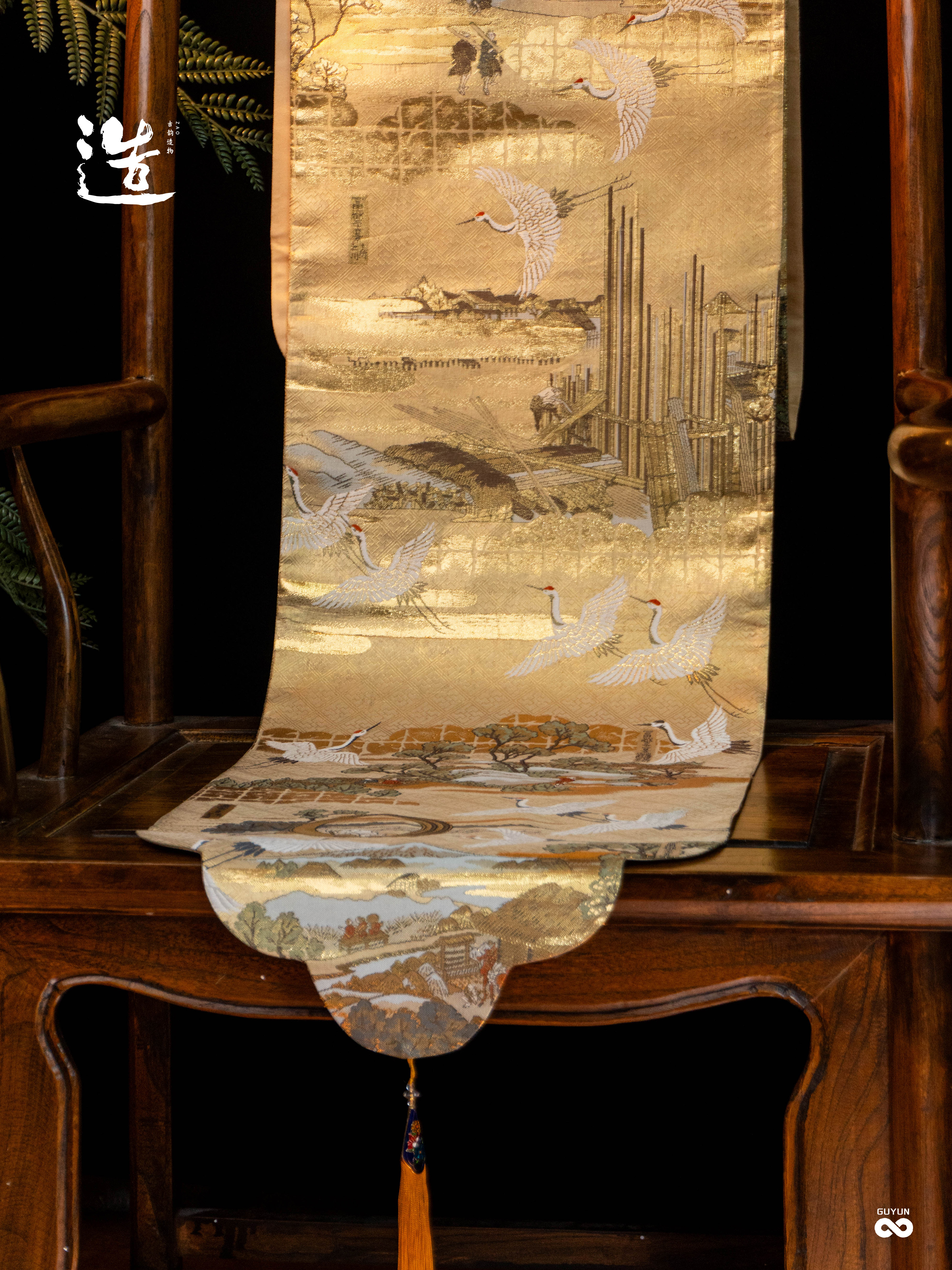 「500-1980」西阵织唐锦刺绣精美织锦面料