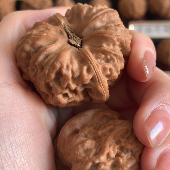 文玩核桃把件平谷凹底41全品白茬