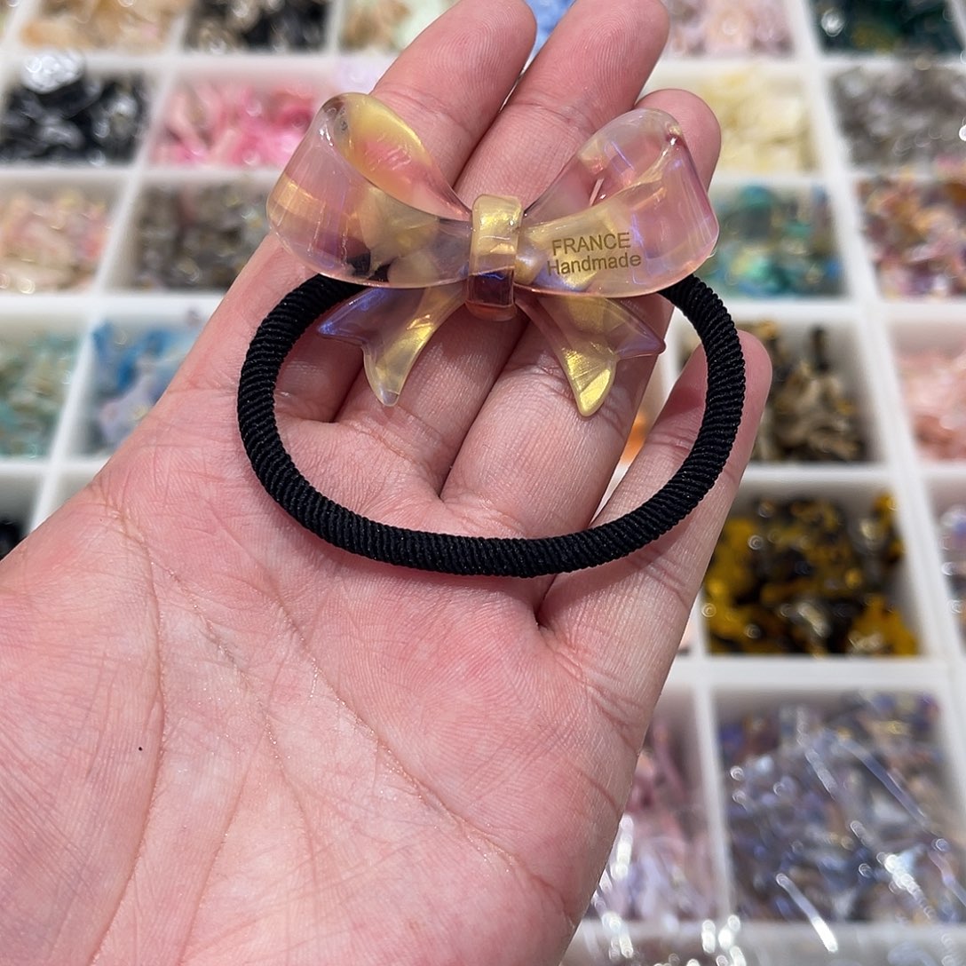 醋酸非金属粉金领结蝴蝶结发绳