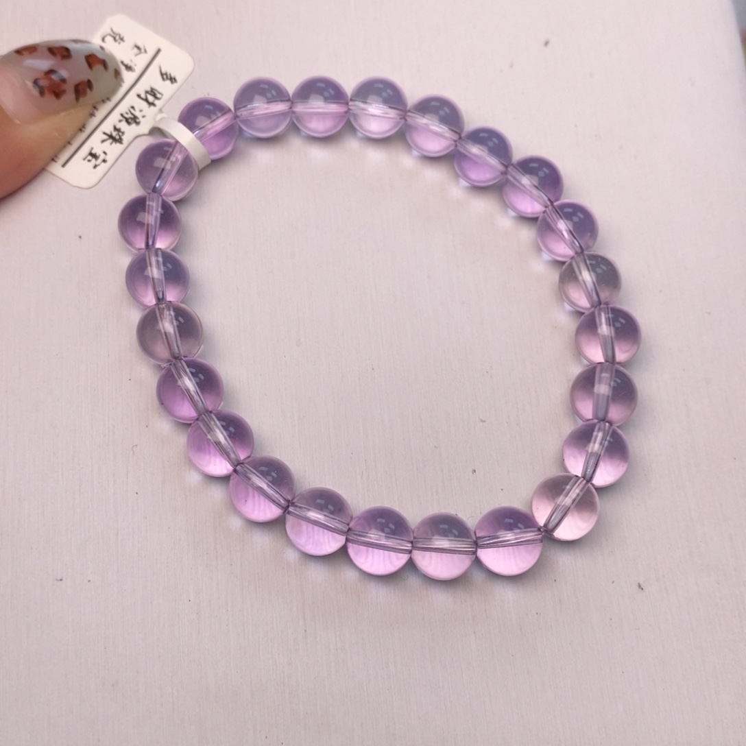 陌***开未镶嵌水晶手串全净玻紫8克18 B62