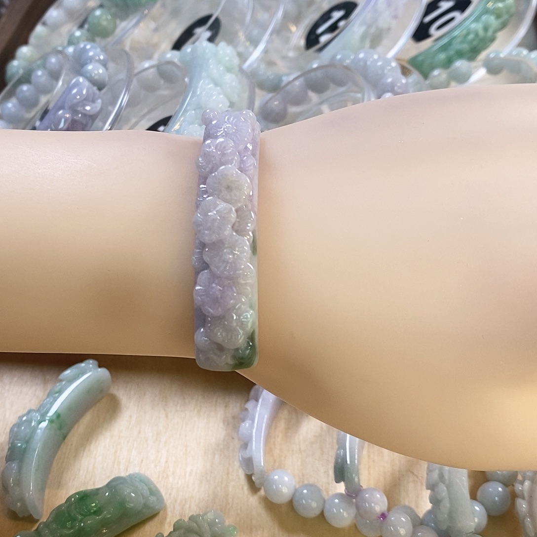 翡翠未镶嵌手链5460