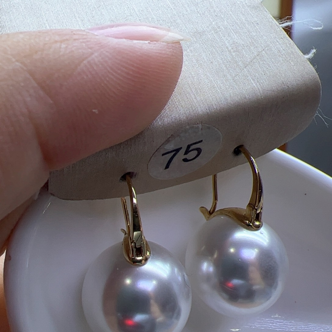 淡水珍珠耳饰18K金镶嵌