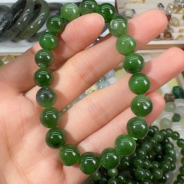 和田玉（碧玉）未镶嵌手链9.6mm