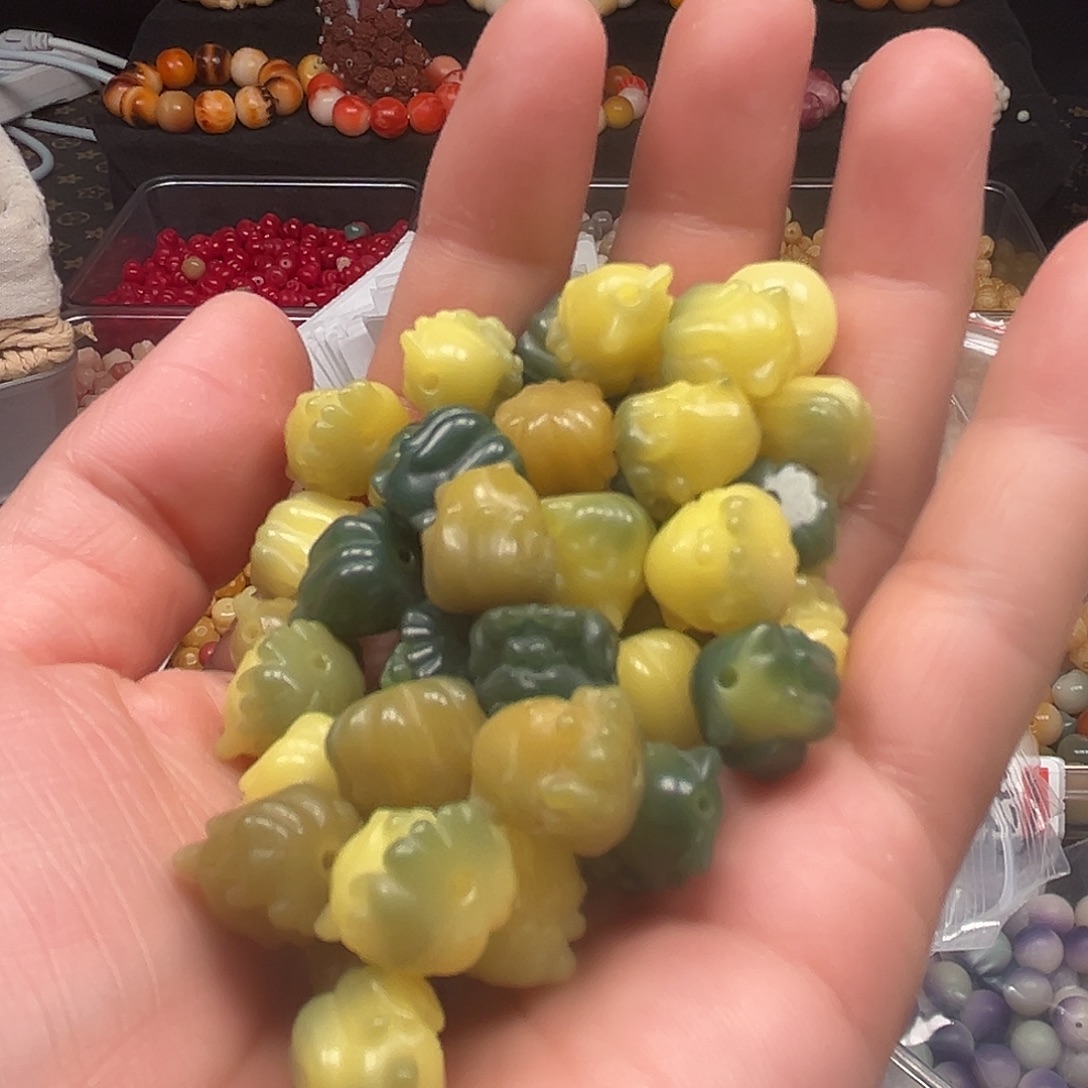 菩提根/象牙果手串20颗青柠色凤九