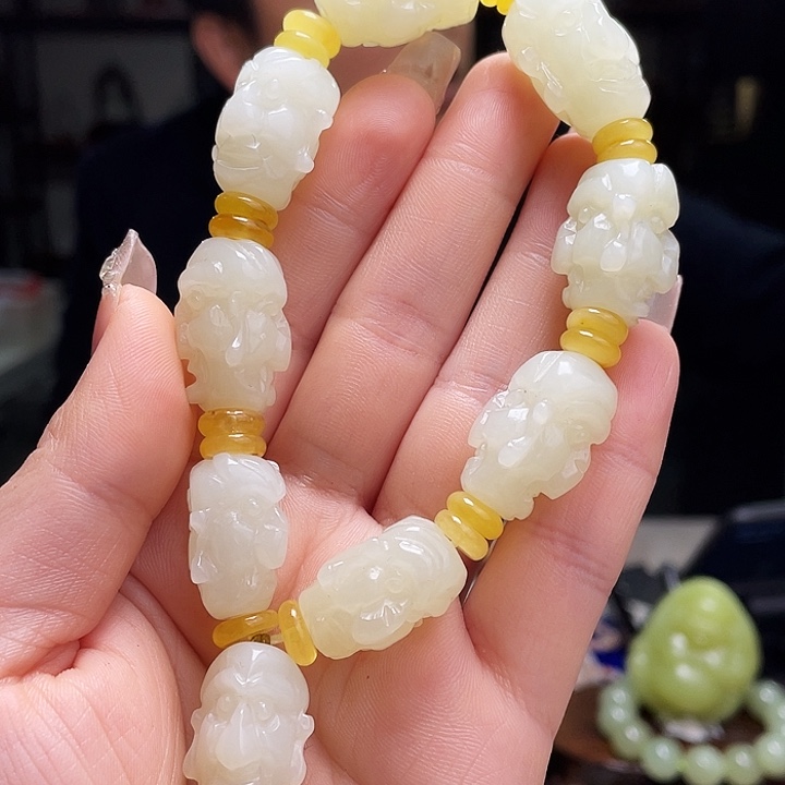 和田玉手链未镶嵌热*球定制发货