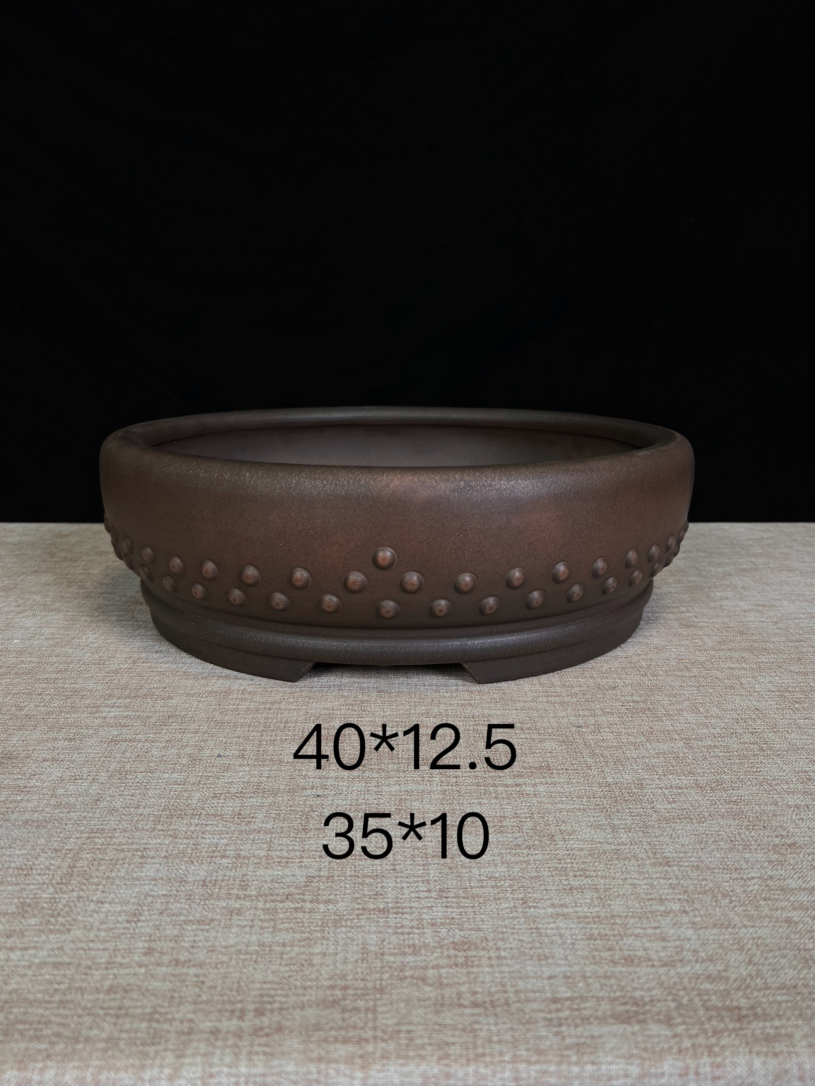 水明盆艺，紫砂花盆，水明盆，盆景盆，高温乌泥烧制，古朴大方。