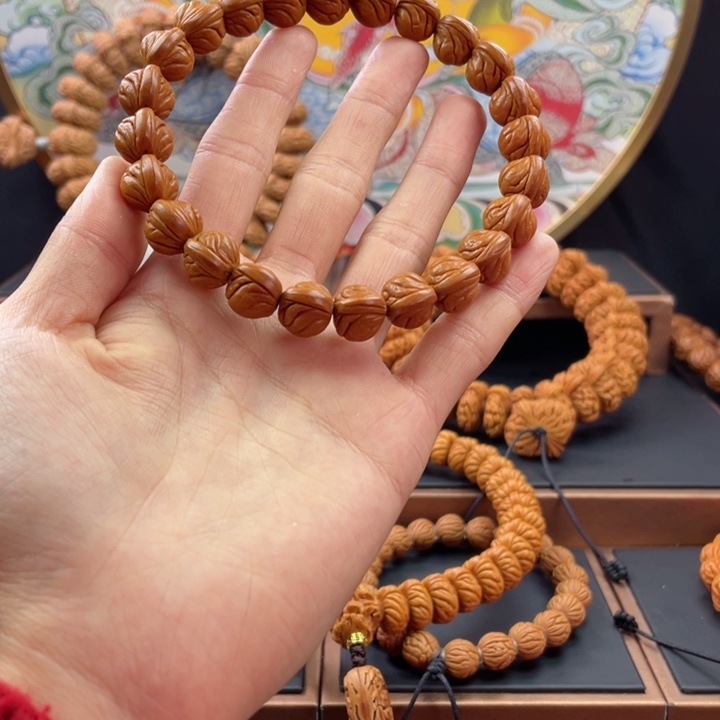 桃核手串废**生龙纹桃核野生籽