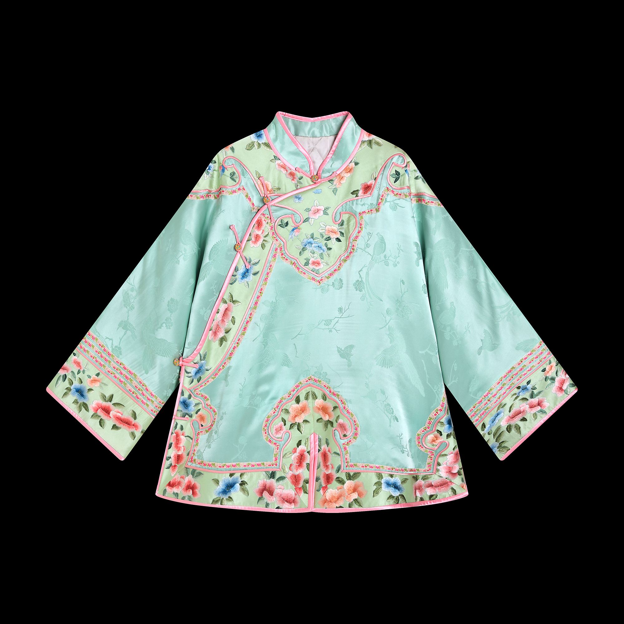 【花锦集】中国风刺绣长袖立领斜襟太太服