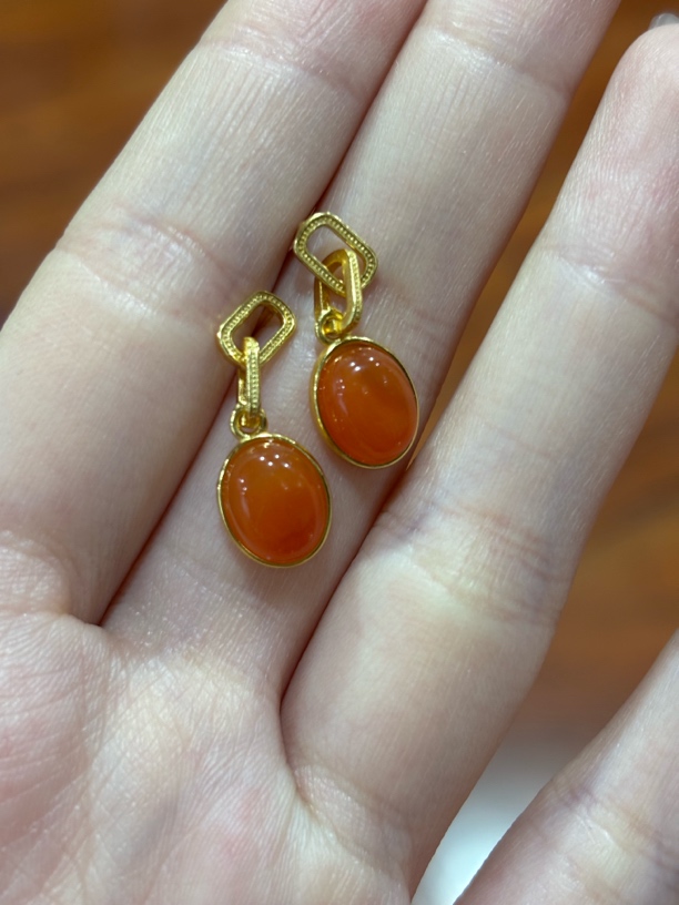 050813WM玛瑙蛋面s925银镶嵌耳钉多样性发其一