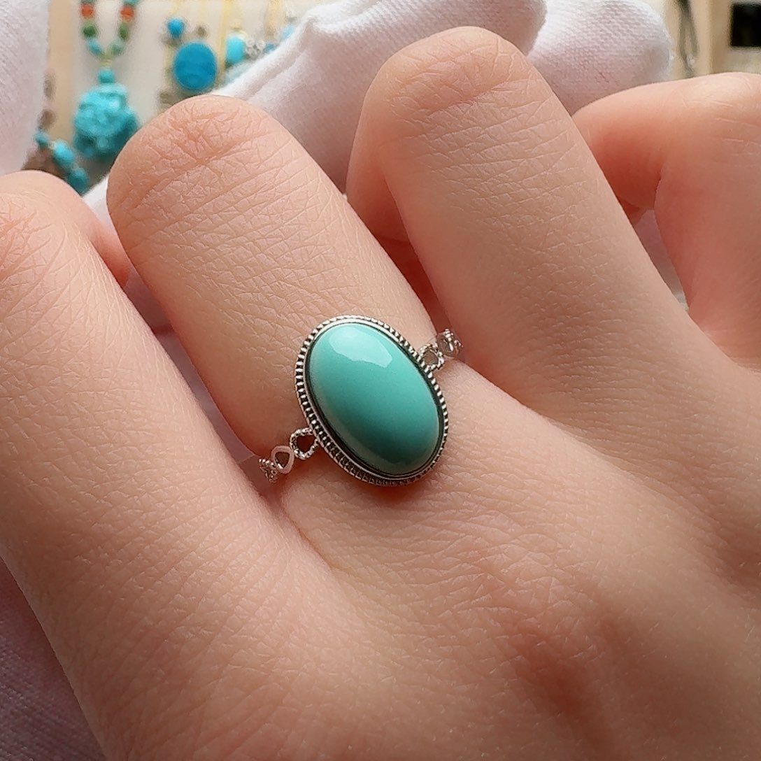 绿松石珠宝奇石银S925镶嵌