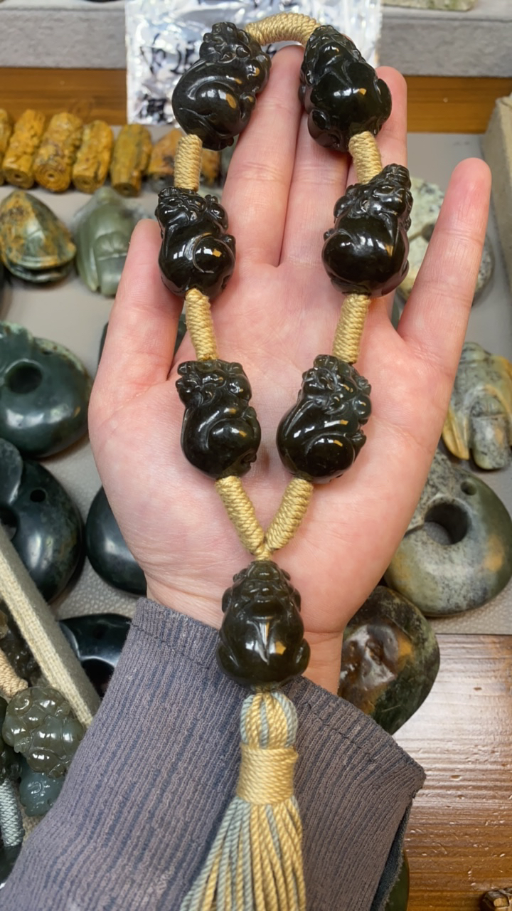 和田玉且末料貔貅手持多样性发货直播间选购