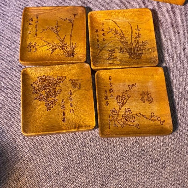 金丝楠金丝楠木小叶茶杯垫