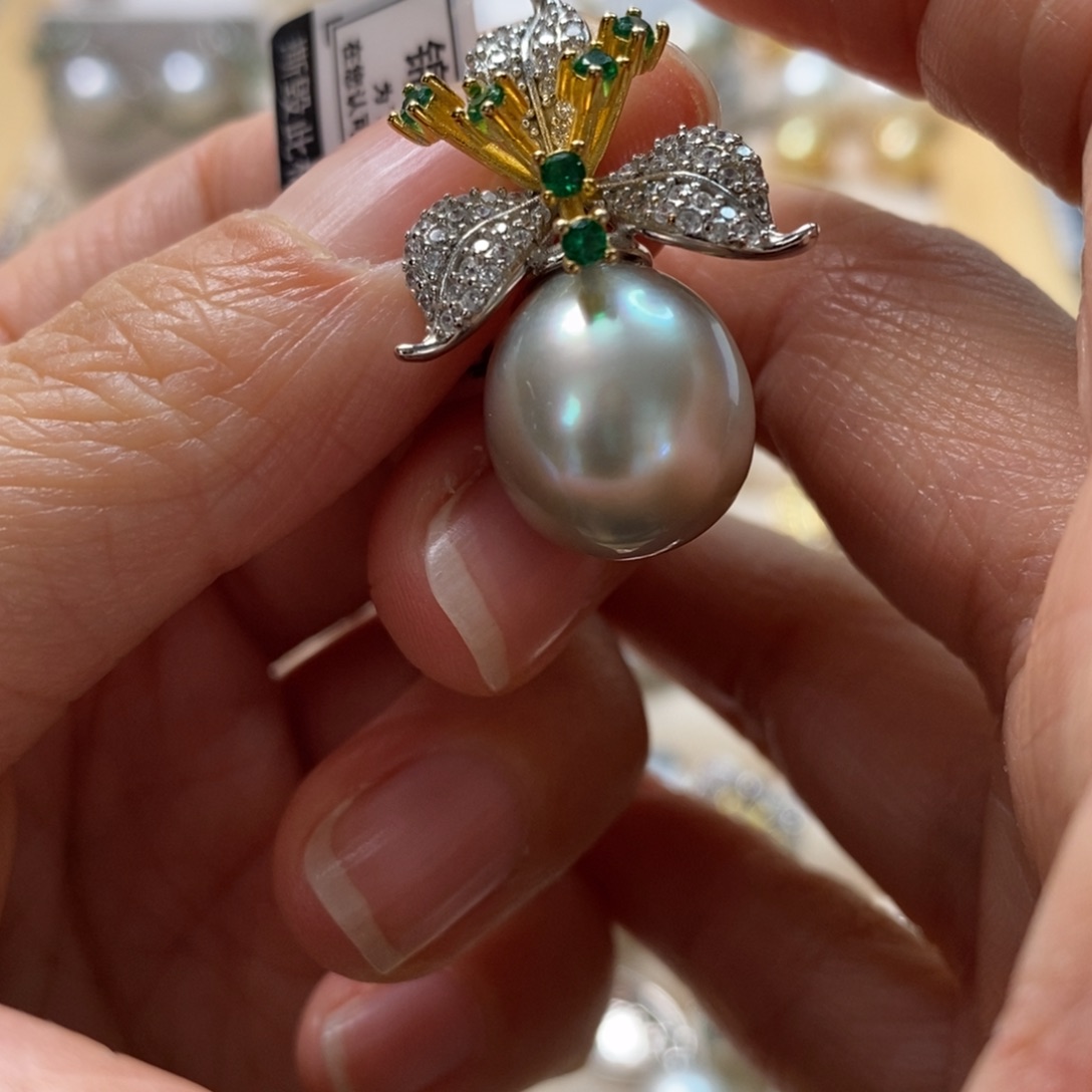 海水珍珠颈饰银S925镶嵌