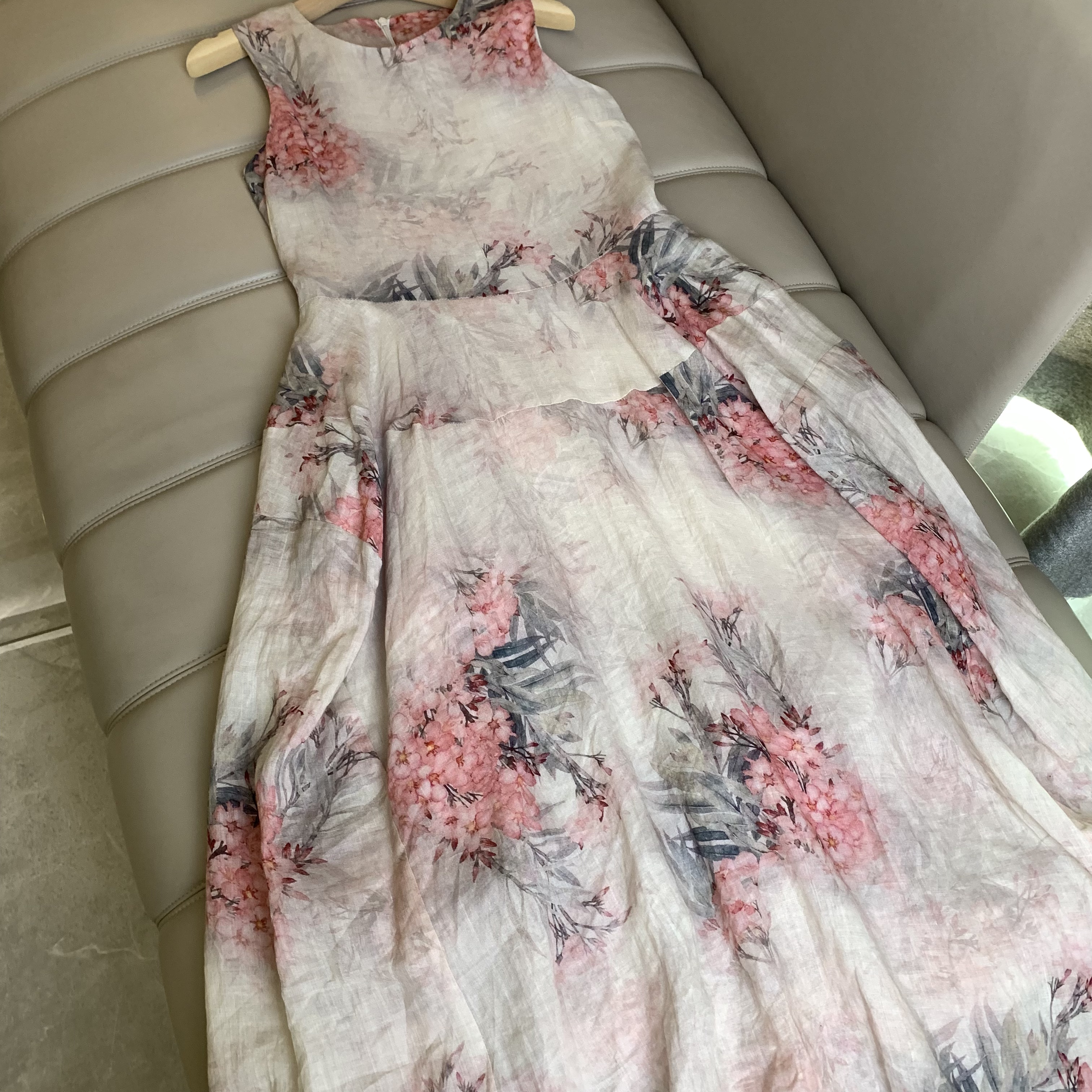 【AYU】苎麻水墨印花无袖花苞连衣裙